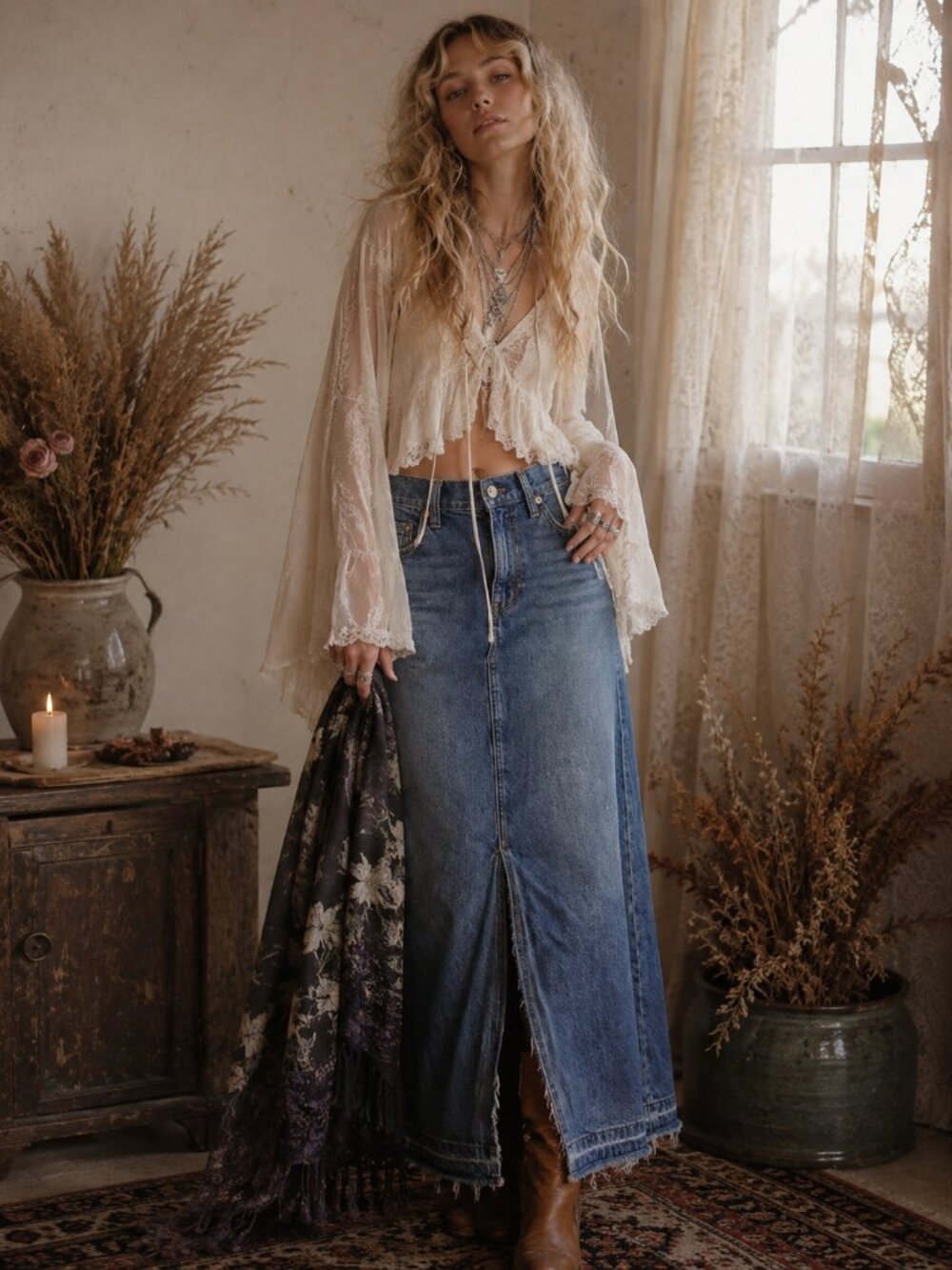 NWT Gap Denim Maxi Skirt